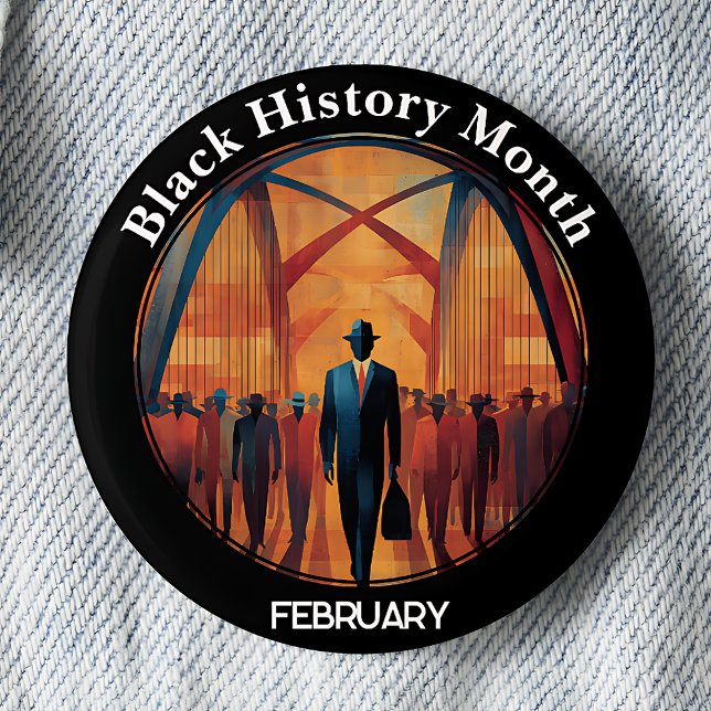 Badge Rond 5 Cm Black History Month Bridge Crossing Pinback Button (Créateur téléchargé)
