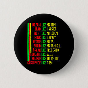 Badge Rond 5 Cm Black History Pride Martin Black Afro African