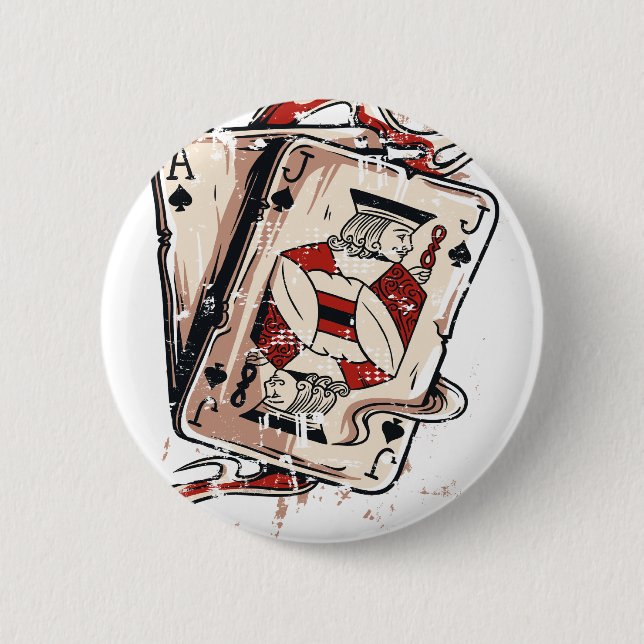Badge Rond 5 Cm Black Jack 21 cartes (Devant)