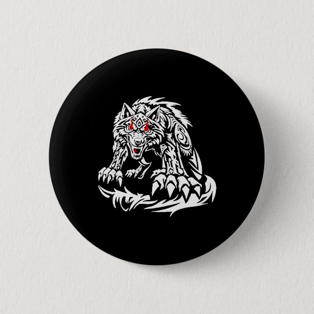 Badge Rond 5 Cm Black Jacob Fatu Wolf (Devant)