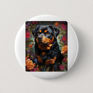 Badge Rond 5 Cm Black Labrador, Black Wings, The Enchanting Tale o