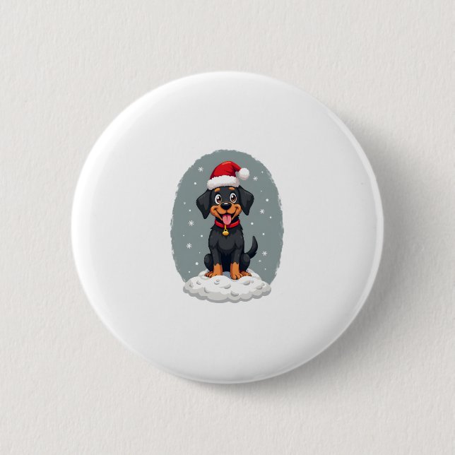 Badge Rond 5 Cm Black Labrador Christmas Santa Hat Xmas Pajama T-S (Devant)