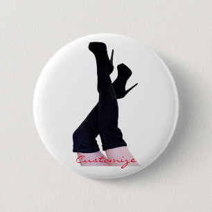 Badge Rond 5 Cm Black Leather Thigh-high Boots Thunder_Cove