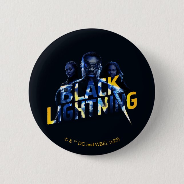 Badge Rond 5 Cm Black Lightning Heroes (Devant)