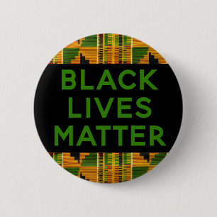 Badge Rond 5 Cm Black Lives Matt - African Kente Empreinte ethniqu