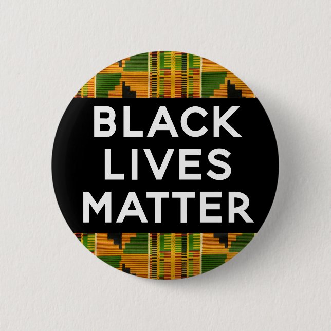 Badge Rond 5 Cm Black Lives Matt - African Kente Empreinte ethniqu (Devant)