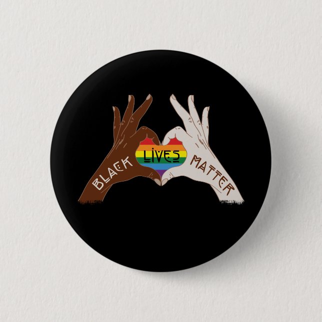 Badge Rond 5 Cm Black Lives Matt - BLM Rainbow (Devant)