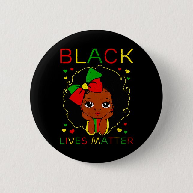 Badge Rond 5 Cm Black Lives Problème Little Melanin Princess Black (Devant)