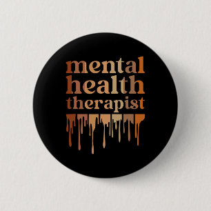 Badge Rond 5 Cm Black Mental Health Therapy Africain-Américain