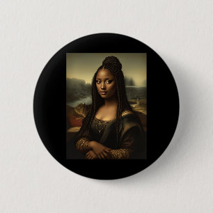Badge Rond 5 Cm Black Mona Lisa Afro-Américaine Noire Histoire Lun