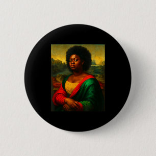 Badge Rond 5 Cm Black Mona Lisa Coup d'oeil Femme Afro Histoire no