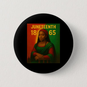 Badge Rond 5 Cm Black Mona Lisa Graphique Afro Afro-Américain Juin
