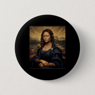 Badge Rond 5 Cm Black Mona Lisa Histoire noire Reine africaine