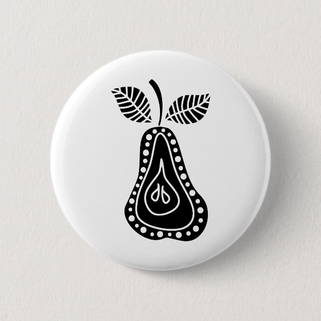 Badge Rond 5 Cm Black Pear (Devant)