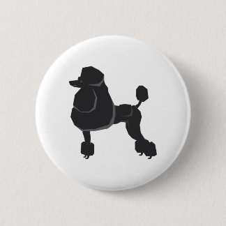 Badge Rond 5 Cm Black Poodle