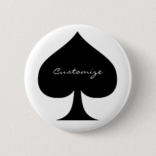 Badge Rond 5 Cm Black Queen of Spades Black Thunder_Cove