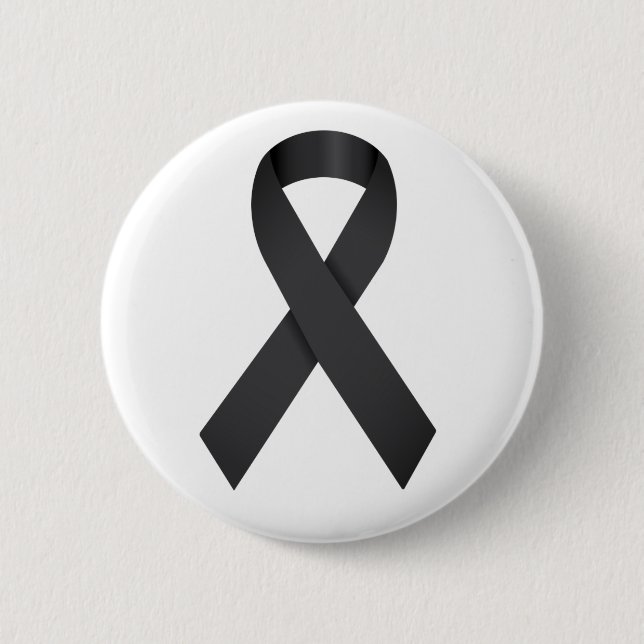 Badge Rond 5 Cm Black Ribbon Mourning (Devant)