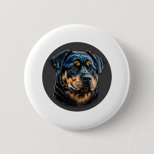 Badge Rond 5 Cm Black Rottweiler
