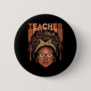 Badge Rond 5 Cm Black Smart Enseignant Noir Histoire Mois Chemise