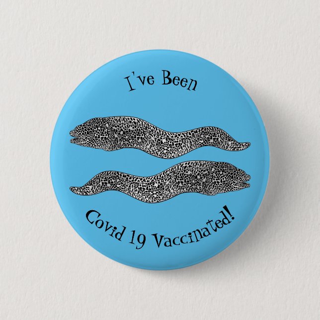 Badge Rond 5 Cm Black spotted moray eel cartoon (Devant)