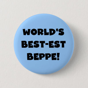 Badge Rond 5 Cm Black Text Meilleurs T-shirts et cadeaux de Beppe