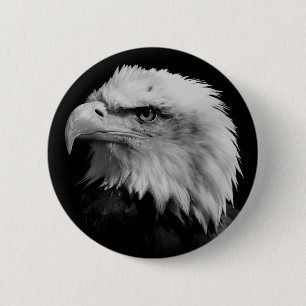 Badge Rond 5 Cm Black White American Eagle Leadership Motivationne