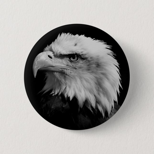Badge Rond 5 Cm Black White American Eagle Leadership Motivationne (Devant)