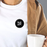 Badge Rond 5 Cm Black & White Custom Business Company QR Code Scan<br><div class="desc">Faites la promotion de votre entreprise avec ce bouton élégant,  avec code QR personnalisé et texte. Ajoutez facilement vos détails en cliquant sur l'option "personnaliser".</div>