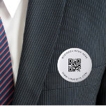Badge Rond 5 Cm Black & White Custom Business Company QR Code Scan<br><div class="desc">Faites la promotion de votre entreprise avec ce bouton élégant,  avec code QR personnalisé et texte. Ajoutez facilement vos détails en cliquant sur l'option "personnaliser".</div>
