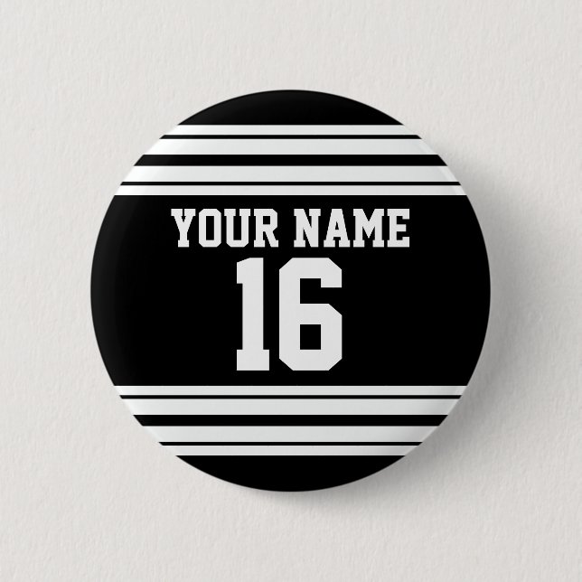 Badge Rond 5 Cm Black White Team (Devant)