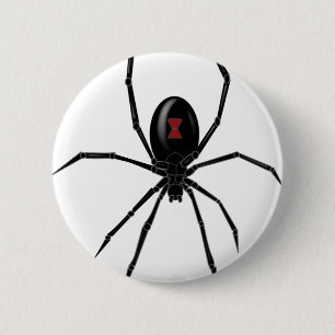 Badge Rond 5 Cm Black WIdow Spider
