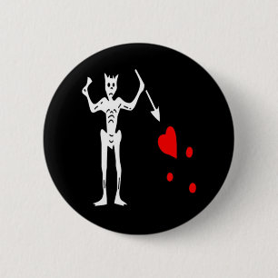 Badge Rond 5 Cm Blackbeard-Blanc