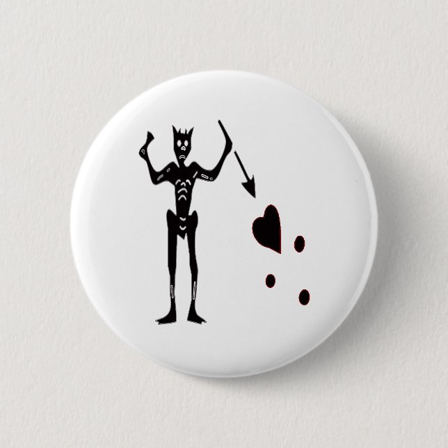 Badge Rond 5 Cm Blackbeard-Noir (Devant)