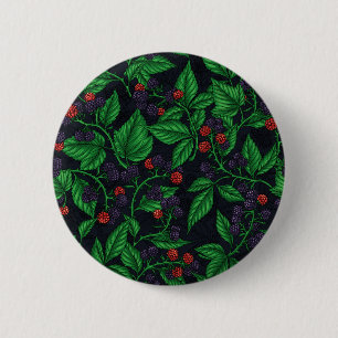 Badge Rond 5 Cm Blackberry sur gris foncé