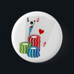Badge Rond 5 Cm Blackjack avec jetons de poker<br><div class="desc">Au magasin *Las Vegas Icons*, vous trouverez des designs incluant certains des sites les plus populaires de Las Vegas, y compris l'Affiche de bienvenue Las Vegas, des puces de poker simulées, des tables de dés et de craps. Cliquez sur - LASVEGASICONS - dans les étiquettes ci-dessous, ou visitez le magasin...</div>