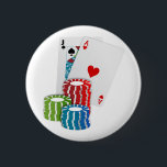Badge Rond 5 Cm Blackjack avec jetons de poker<br><div class="desc">Au magasin *Las Vegas Icons*, vous trouverez des designs incluant certains des sites les plus populaires de Las Vegas, y compris l'Affiche de bienvenue Las Vegas, des puces de poker simulées, des tables de dés et de craps. Cliquez sur - LASVEGASICONS - dans les étiquettes ci-dessous, ou visitez le magasin...</div>