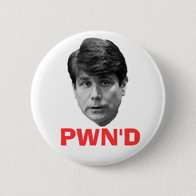 Badge Rond 5 Cm Blagojevich :  PWN'D (Devant)