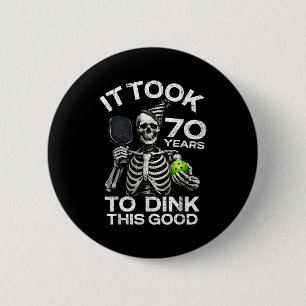 Badge Rond 5 Cm Blague drôle de dink de squelette de pickleball po
