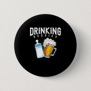 Badge Rond 5 Cm Blague sur la bière et le lait pour les nouveaux p