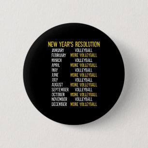 Badge Rond 5 Cm Blagues de volley-ball drôles Bonne année Résoluti