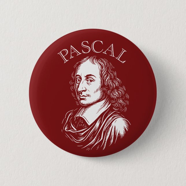 Badge Rond 5 Cm Blaise Pascal Broche ronde (Devant)