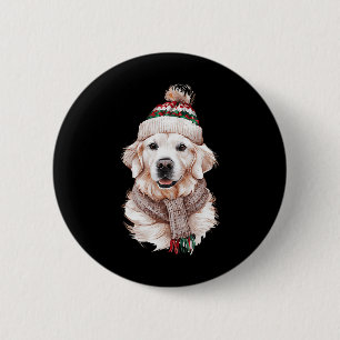 Badge Rond 5 Cm Blanc Anglais Crème Golden Retriever Maman Chien C