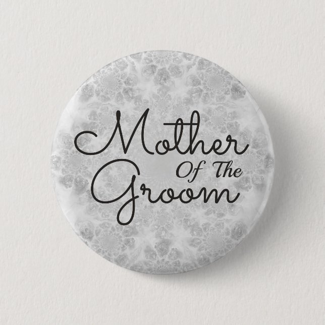 Badge Rond 5 Cm Blanc Argent Simple Mariage Mère De La Salle (Devant)