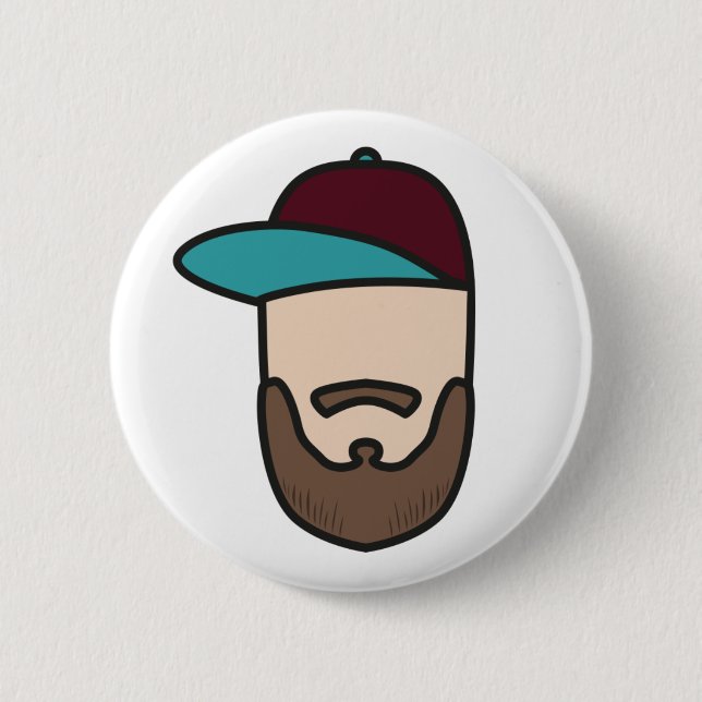 Badge Rond 5 Cm Blanc de bouton de Curlingseb (Devant)