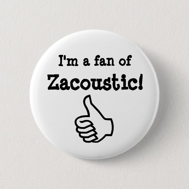 Badge Rond 5 Cm Blanc de bouton de Zacoustic (Devant)