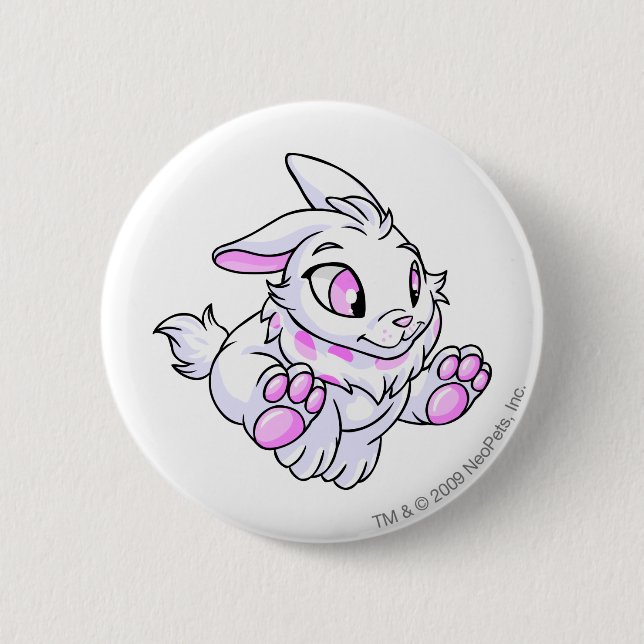 Badge Rond 5 Cm Blanc de Cybunny (Devant)