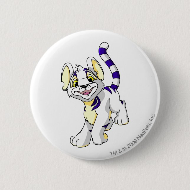 Badge Rond 5 Cm Blanc de Kougra (Devant)