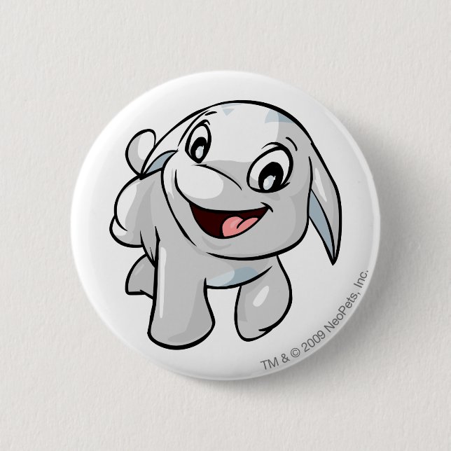 Badge Rond 5 Cm Blanc de Poogle (Devant)