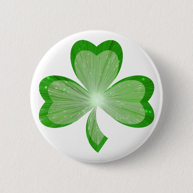 Badge Rond 5 Cm Blanc d'insigne de bouton de shamrock (Devant)