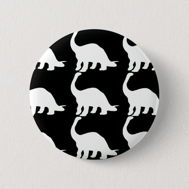 Badge Rond 5 Cm Blanc noir Dinos de n (Devant)